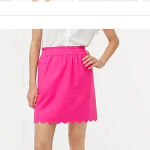 Black Scalloped Linen Cotton Skirt - J Crew